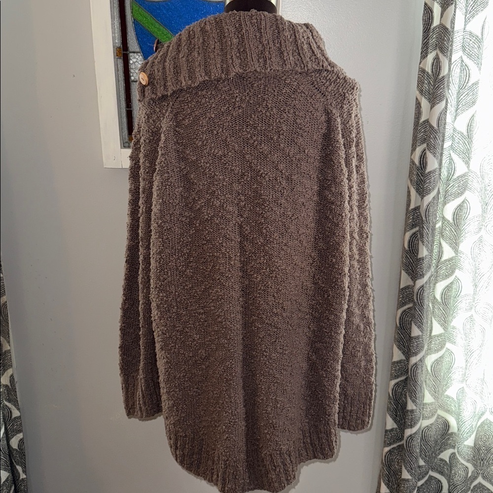 Anthropologie Moth Brown Boucle Knit Cowl Neck Sweater SZ XL - Picture 5 of 10